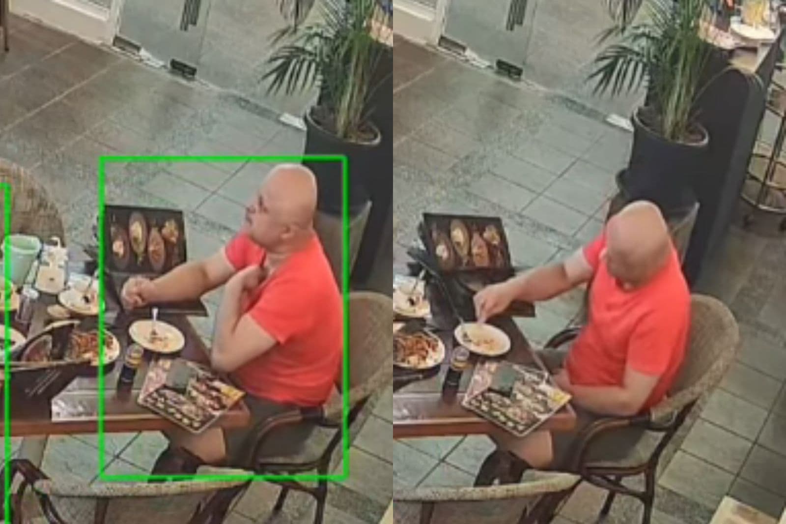 一名外籍男子為了吃霸王餐，拔胸毛塞進炒粿條誣陷店員。圖／翻攝畫面