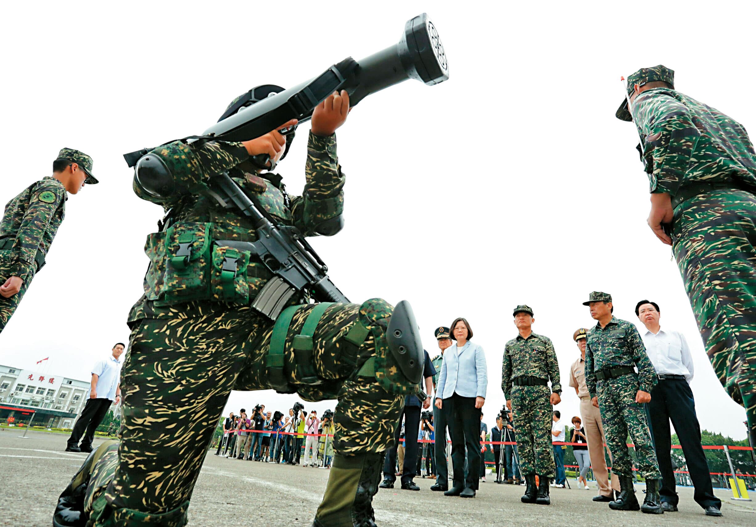 台灣軍方共有三支反恐部隊，總統蔡英文日前特別前往視察。（總統府提供）