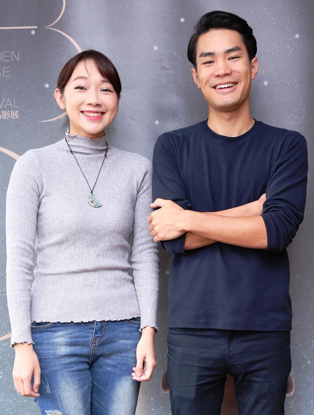 香港導演黃進(右)以《一念無明》贏得金馬獎最佳新導演。編劇陳楚珩(左)期望電影可以傳達香港居民生活的真實面貌。(攝影:李鍾泉)