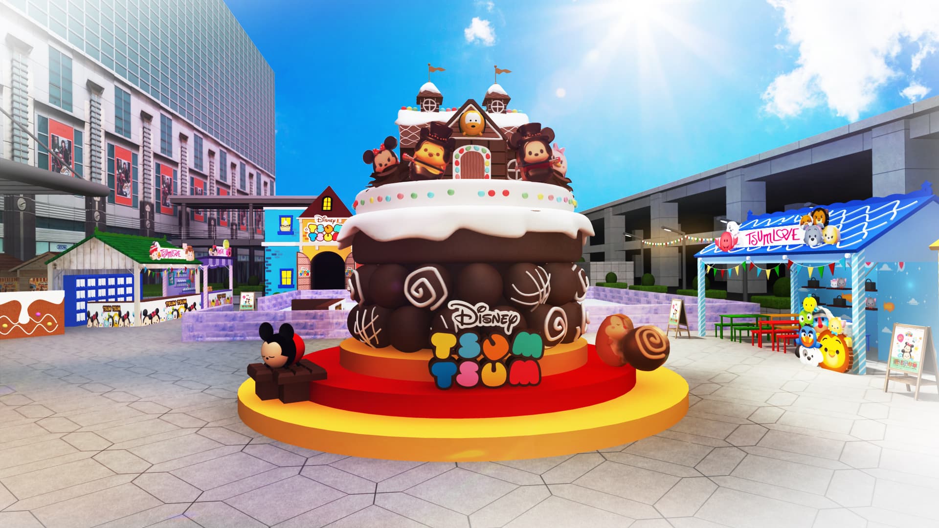 超巨型TSUM TSUM巧克力屋(台北101提供)
