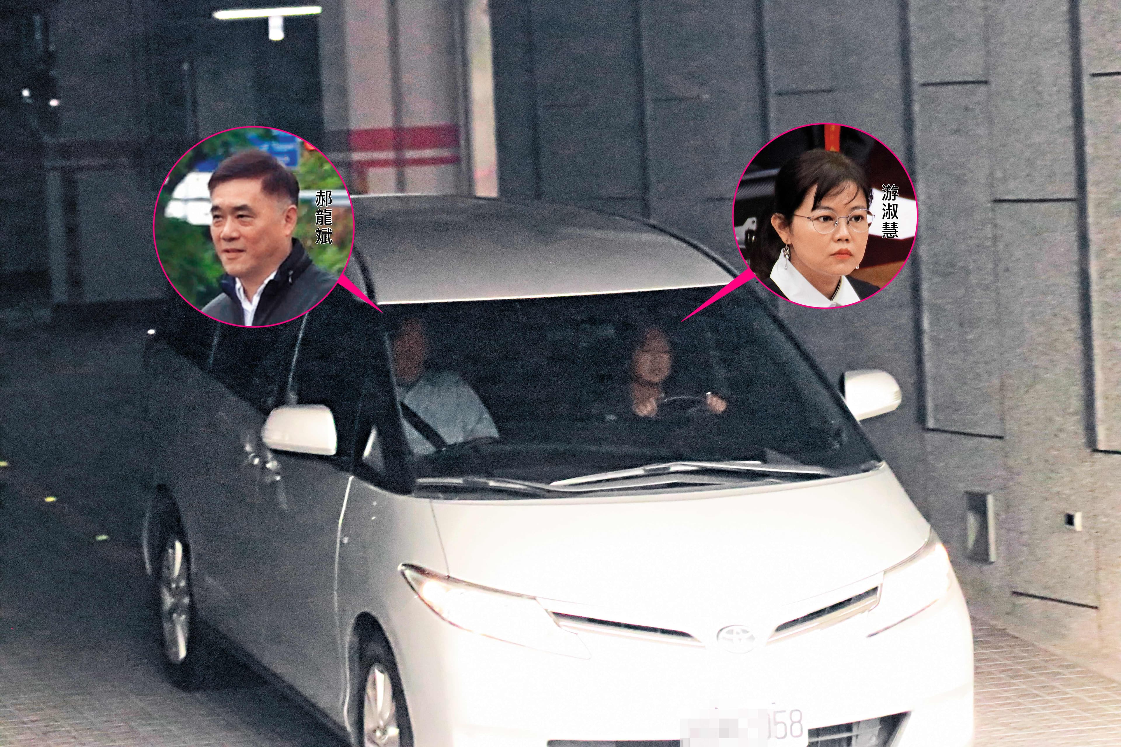 2018年5月1日16 : 39，首次郝宅約會直擊。游淑慧開車載郝龍斌到基隆郝的住處約會約近3個小時，車子駛離時，已是傍晚時分。