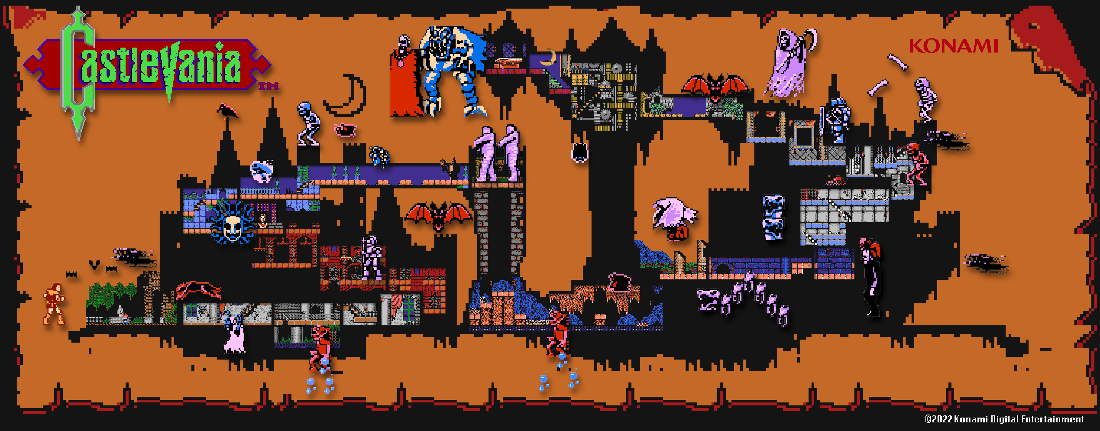 拍賣品之一「Castlevania – Dracula’s Castle Pixel Art」。（翻攝自OpenSea）