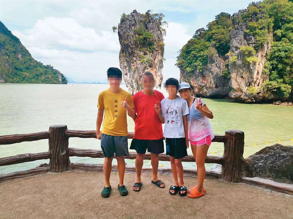 法籍老公在普吉島經營民宿,岳庭也帶著兩兒移居。(翻攝自岳庭的健康生活臉書)