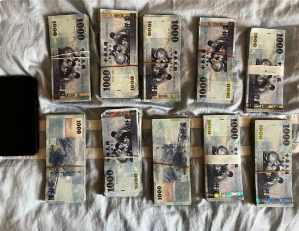 刑事局查扣地下匯兌業者郭哲敏集團獻金。(翻攝畫面)