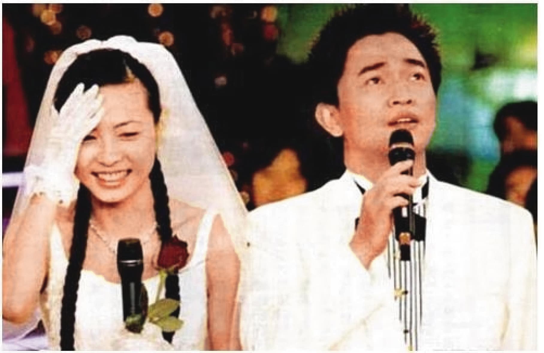 吳宗憲(右)早年瞞婚,和藝人陳孝萱(左)大談戀愛,後來鬧得滿城風雨。(翻攝自台視)