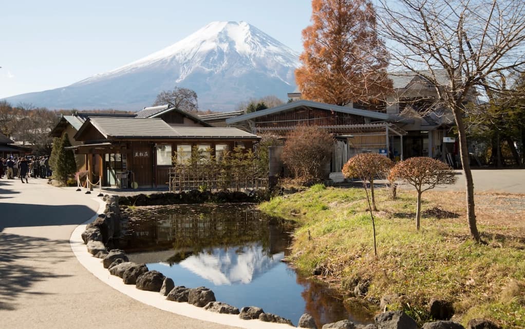 山梨縣的忍野八海是知名的富士山觀賞景點。(翻攝自日本國家旅遊局官方網站)