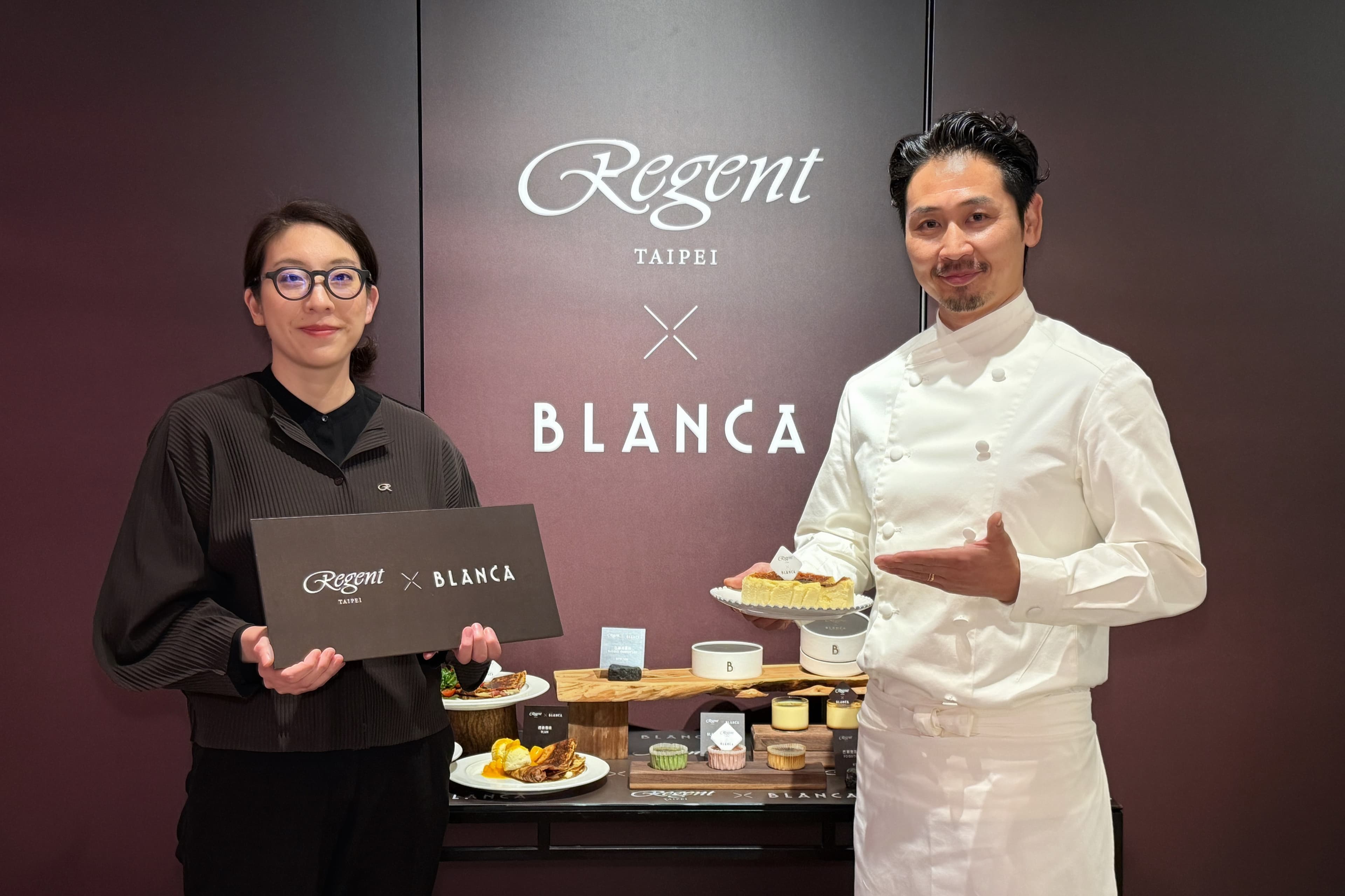 東鐵雄主廚(右)攜手台北晶華,來台打造限定快閃活動。