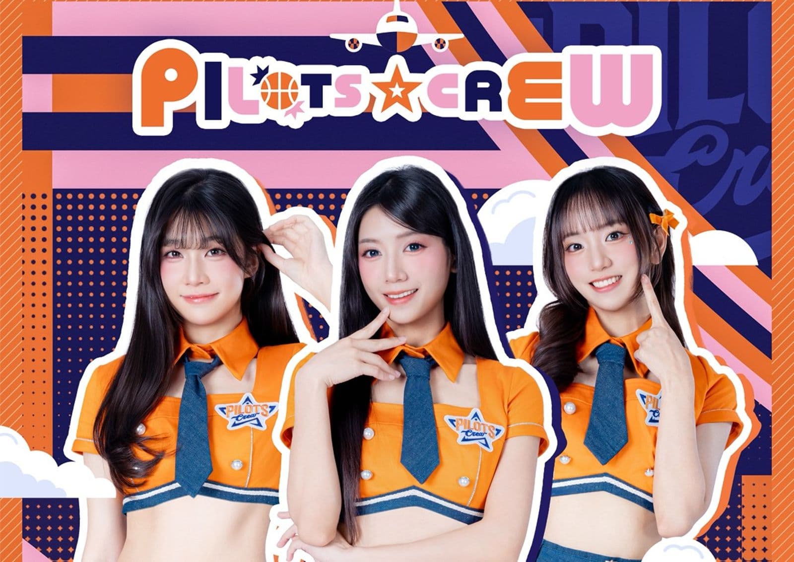 台籍成員(左起)娜比、安琪、百軒加入Pilots Crew。Pilots Crew提供