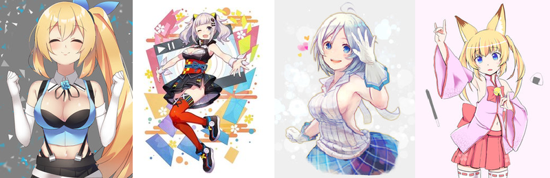 Vtuber 四天王: Mirai Akari 、輝夜月、電腦少女 Siro 、Nekomasu 。最近輝夜月打敗 Mirai Akari 成為四天王之首。
