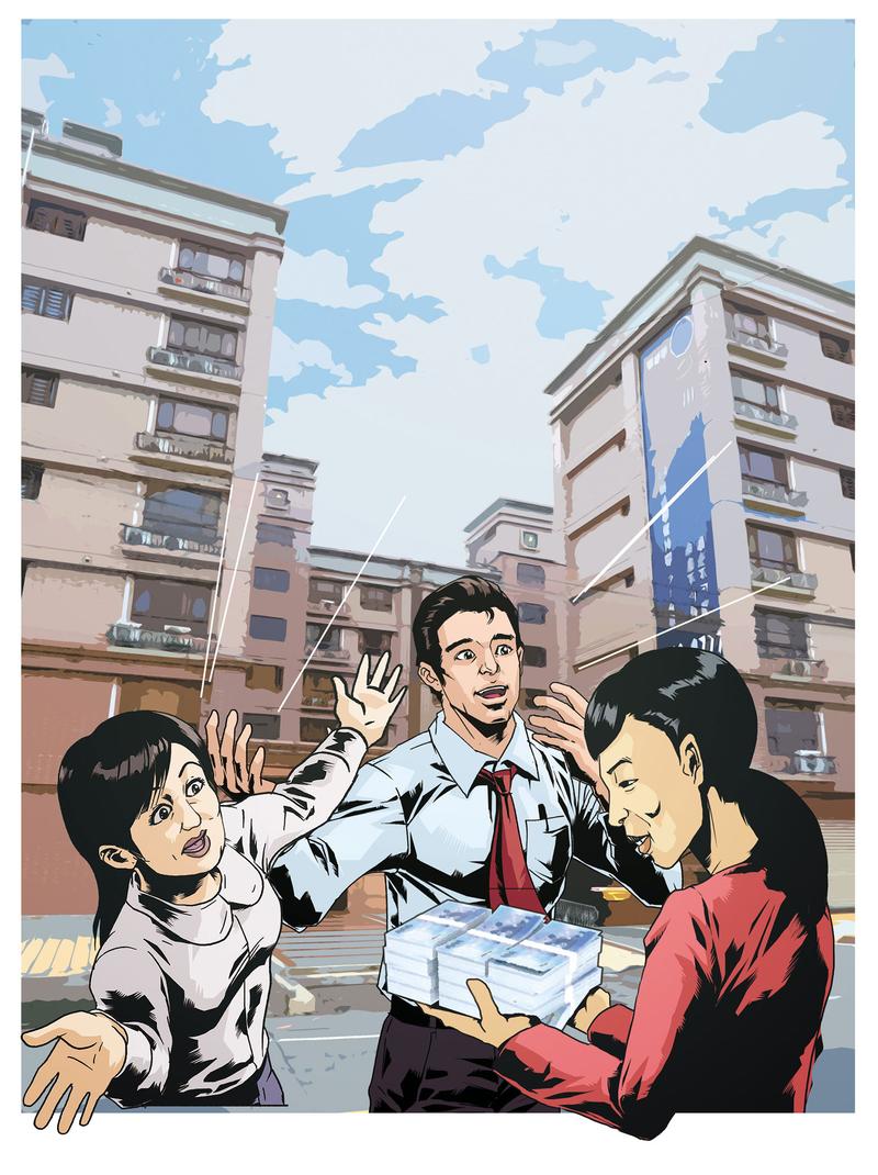 女高官誤信顏伶軒說法,四處借錢供道場買下桃園龜山新居,就在圖中社區大樓內。